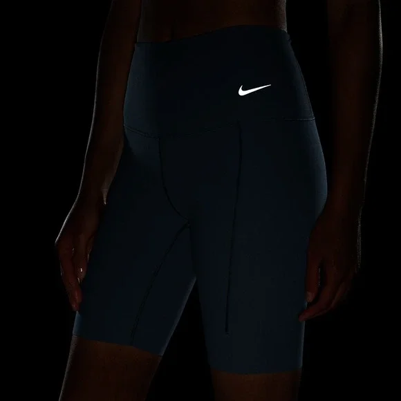 Nike Zenvy Women's XS Gentle-Support High-Waisted 8" Biker Shorts in Armory Blue - Picture 9 of 10